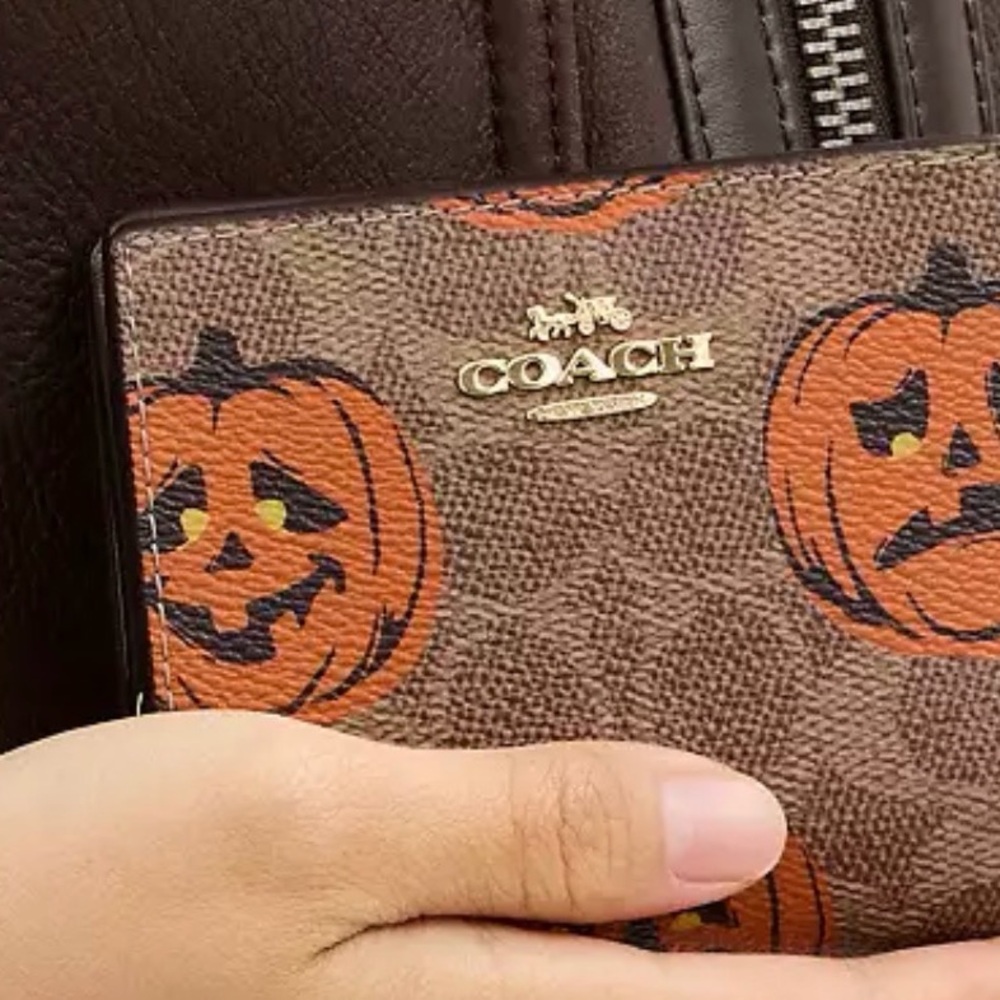 Snap Wallet In Signature Canvas With Halloween Print